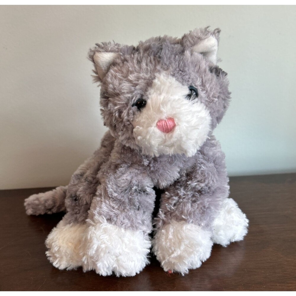 Gund Bootsie Cat Gray Plush Sewn Nose Blue Eyes Kitten 001137 9"